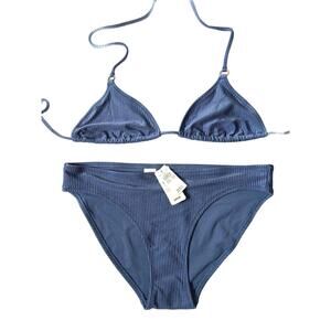 Aerie Blue Ribbed Bikini Set